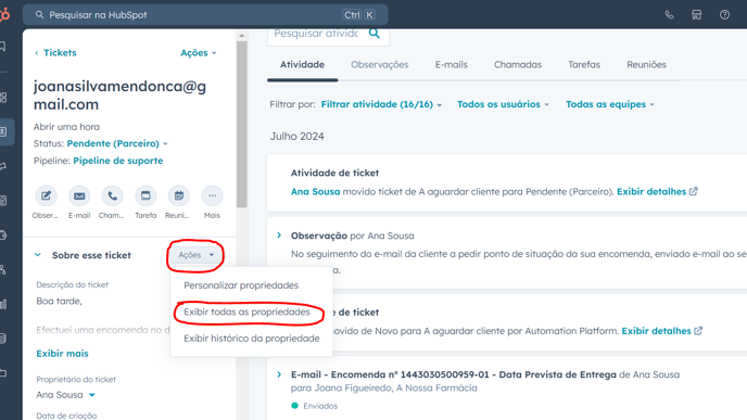Ações - Propriedades